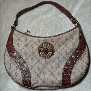 Baby Phat Y2K Mcbling Brown and Gold Shoulder Bag